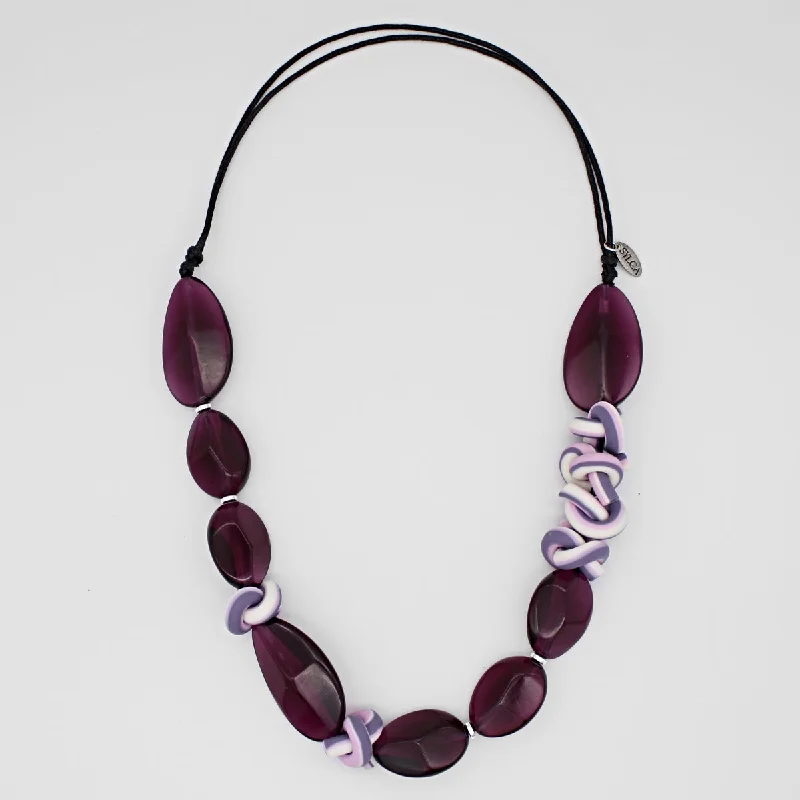 women birthstone necklaces -Twisted Purple Necklace