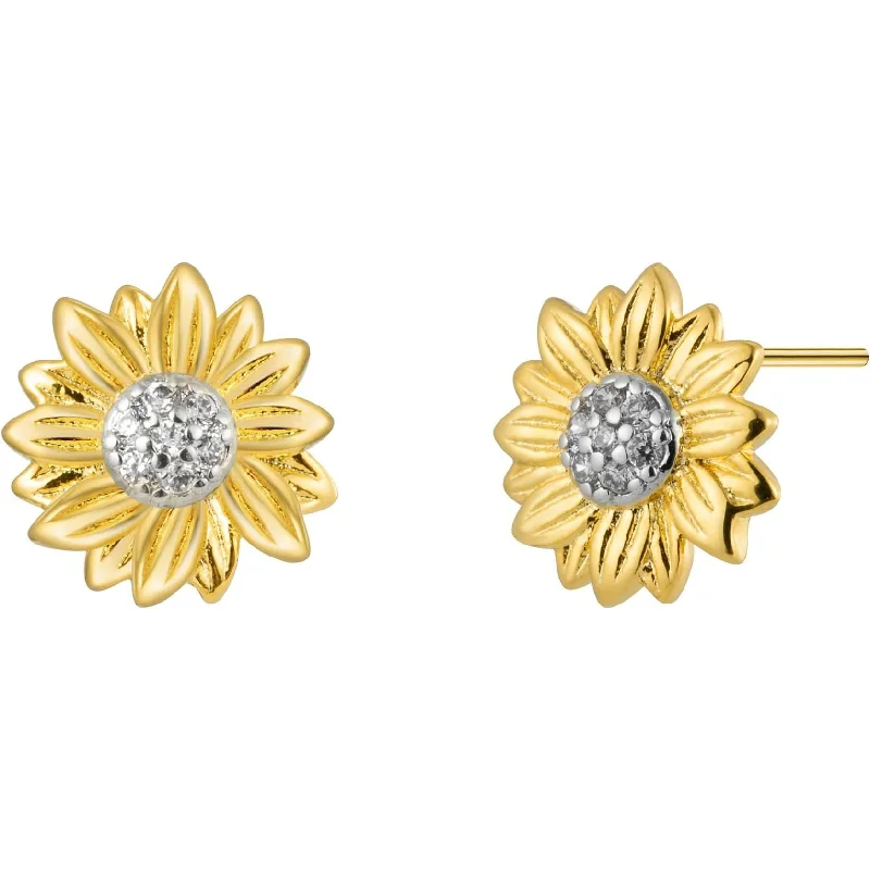 women statement chandelier earrings -Sunflower Stud Earrings