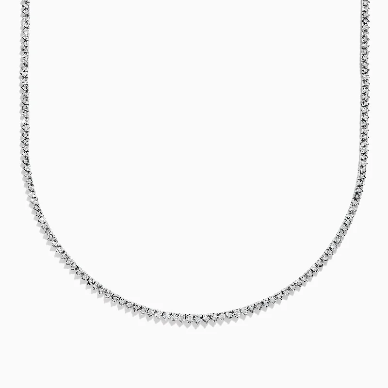 women moonstone necklaces -Pave Classica 14K White Gold Diamond Tennis Necklace 0.97 TCW