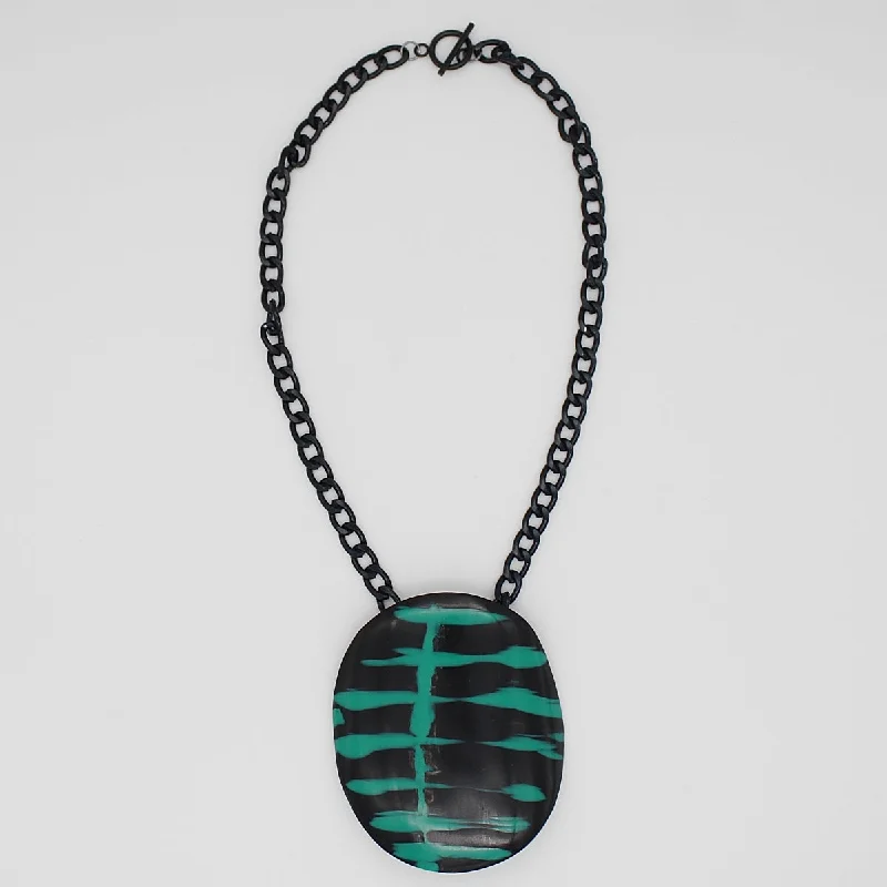 women gemstone pendant necklaces -Green Zebra Pendant Necklace