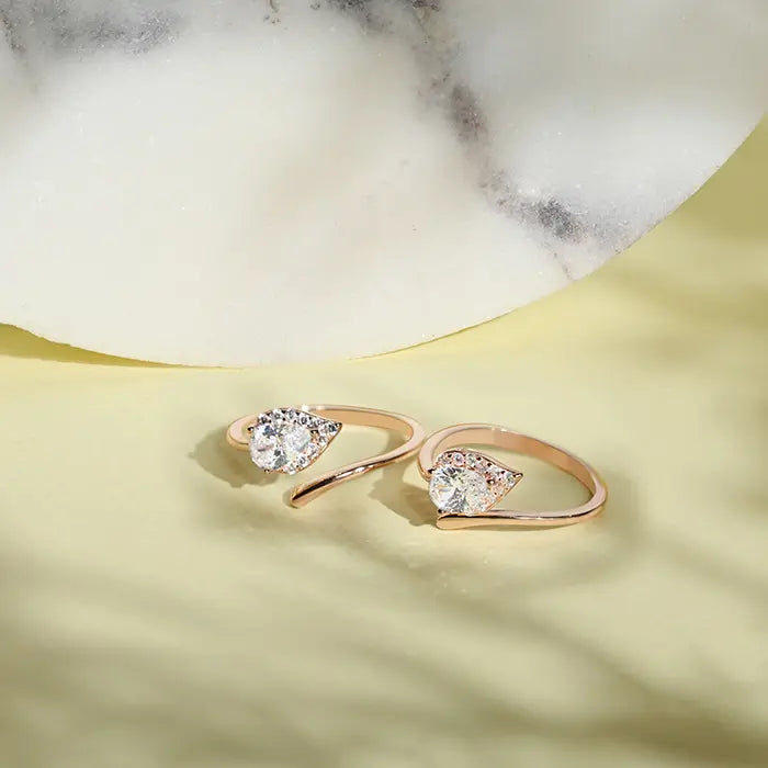 women birthstone engagement rings -Stone Pointed Toe Rings