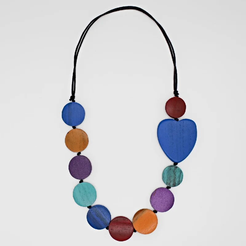 women diamond-studded necklaces -Multi Color Heart and Soul Necklace