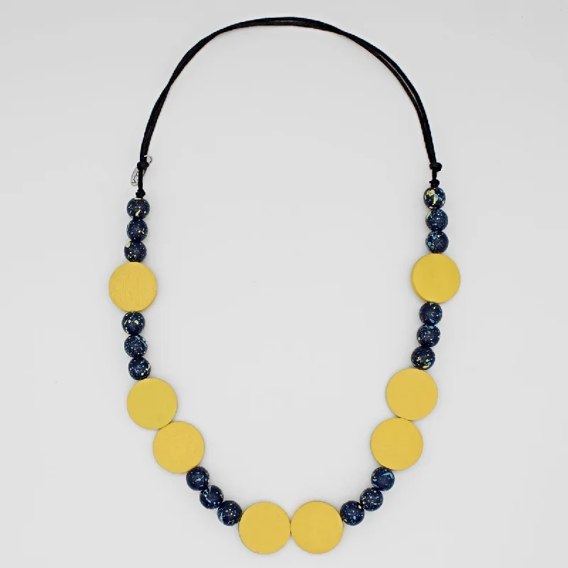 women pearl and diamond necklaces -Speckled Lemon and Blue Necklace