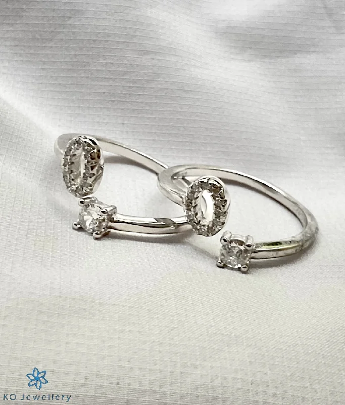 women infinity engagement rings -The Zoya Silver Toe-Rings (Front open)Zoya Silver Toe-Rings