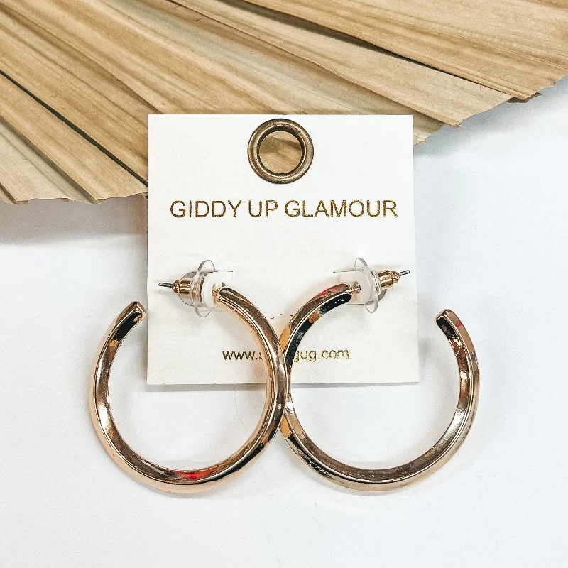 Affordable earrings for women -Every Effort Thick Hoops in Gold