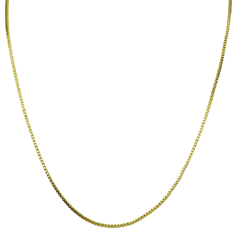 women silver pendant necklaces -Shimmer Box Chain 20" Slide Necklace (Goldtone)