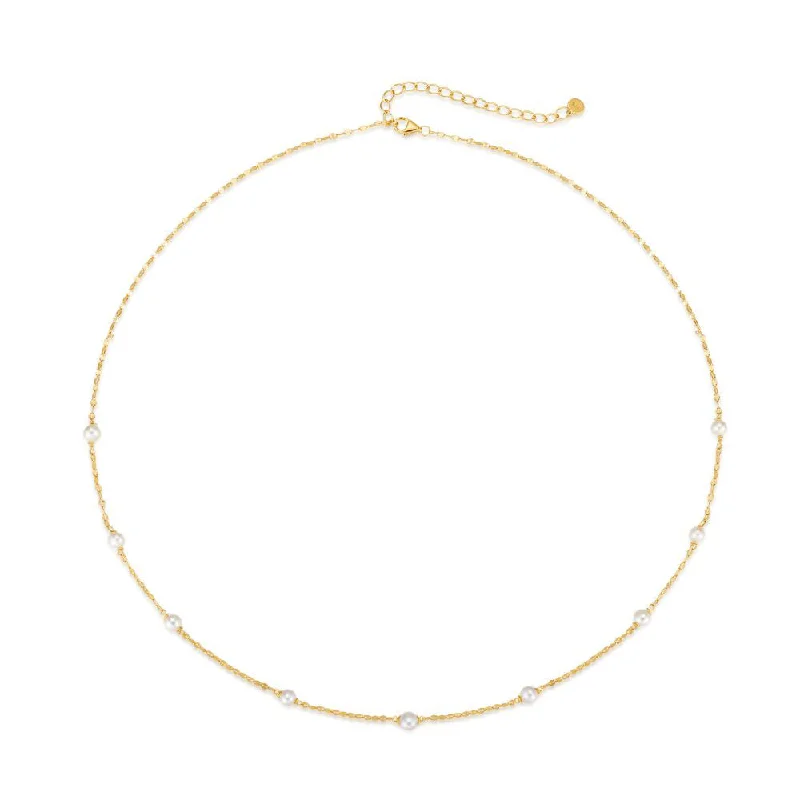 women delicate necklaces -Juny Breeze Blanche Necklace - Solid Gold