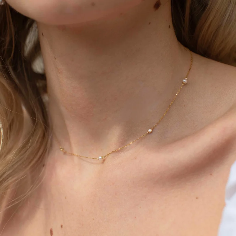 women pearl necklaces -Tiffany Necklace - Solid Gold