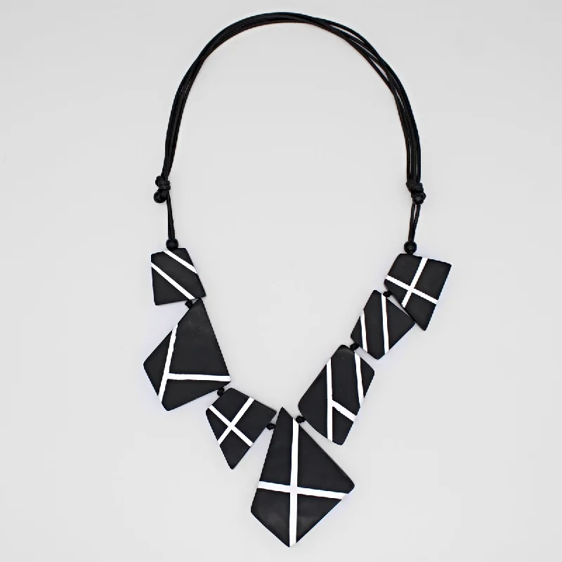 women pearl and diamond necklaces -Black and White Orinda Necklace