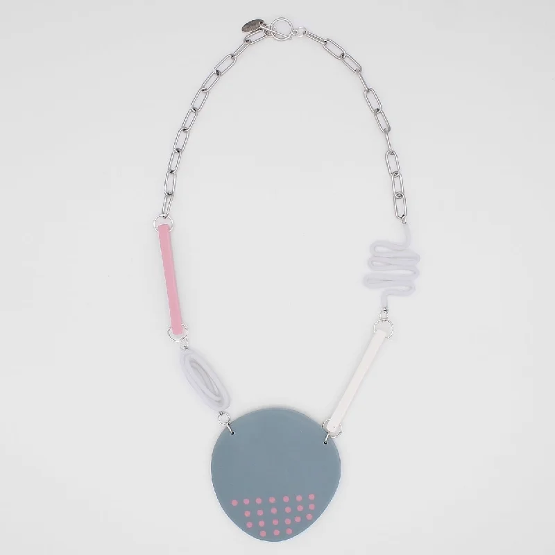 women infinity heart necklaces -Grey and Pink Arden Statement Necklace