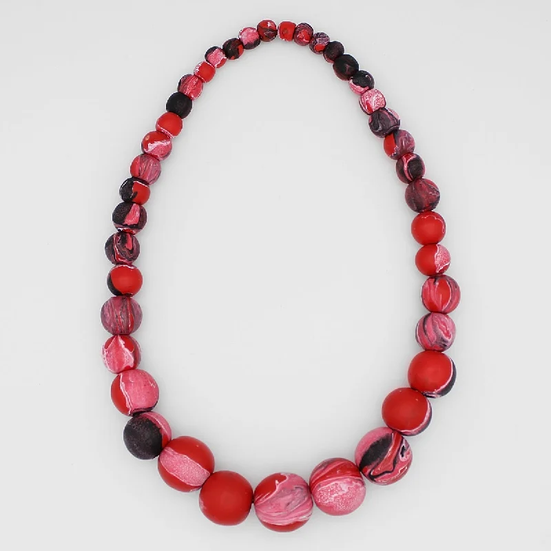 women celestial star necklaces -Kori Red and Black Beaded Necklace