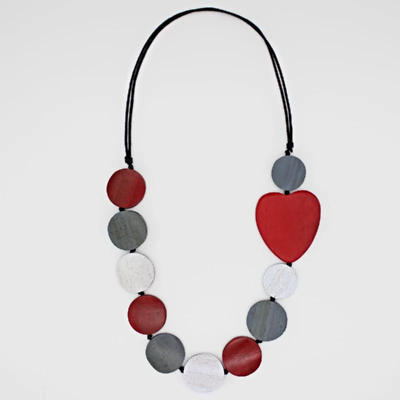 women celestial necklaces -Red Heart and Soul Necklace