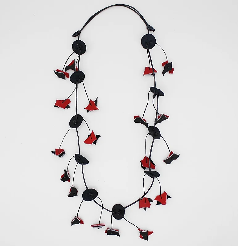 women floral necklace designs -Red Lizanne Enchantment Necklace