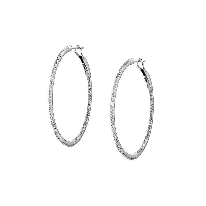 women statement earrings -DIAMOND HOOP EARRINGS