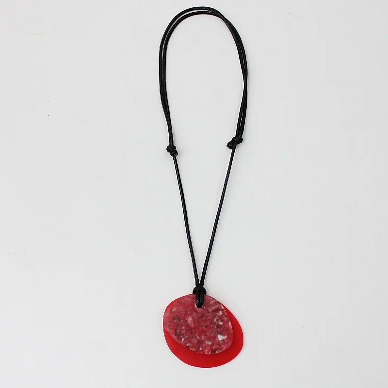 women custom engraving necklaces -Red Kiki Pendant Necklace