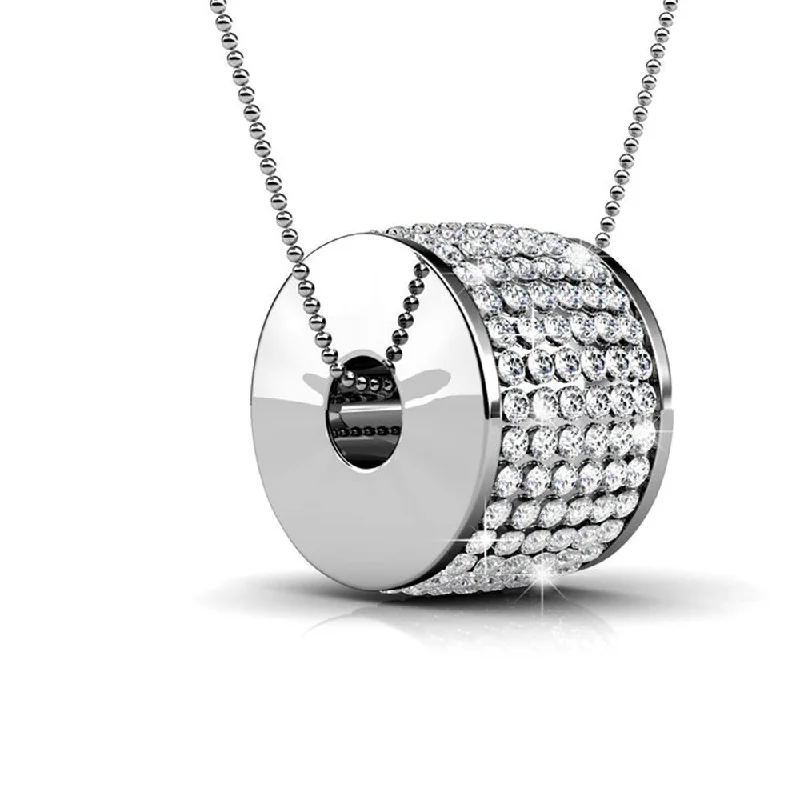 women minimalistic necklaces -Anabelle 18k White Gold Plated Pendant Necklace with Swarovski Crystals