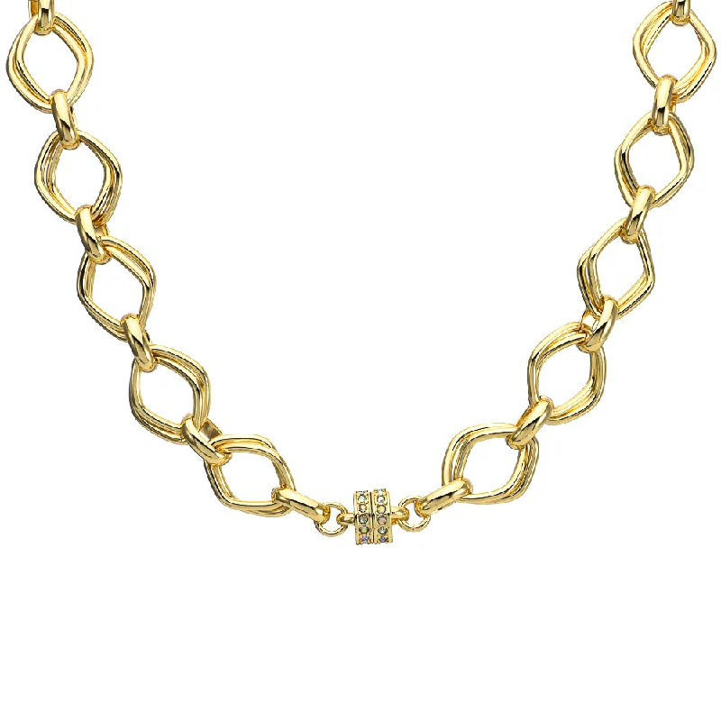 women multi-strand necklaces -The Diamond Dream Link Magnetic Interchangeable Necklace (Goldtone)