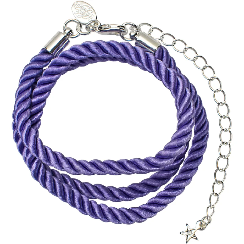 women statement necklaces -Twisted Sister 18" Cord Necklace (Sterling Silvertone/Lavender)