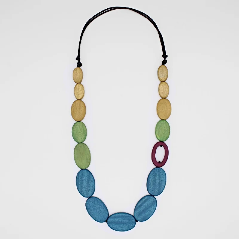 women classic pearl necklaces -Blue and Green Shiori Necklace