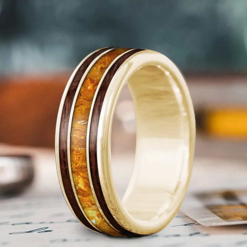 women luxury rings -Custom Design - 3-Inlay Wide Center Ring 2YmvEKJb9Tx4xASX_VMwqcCh