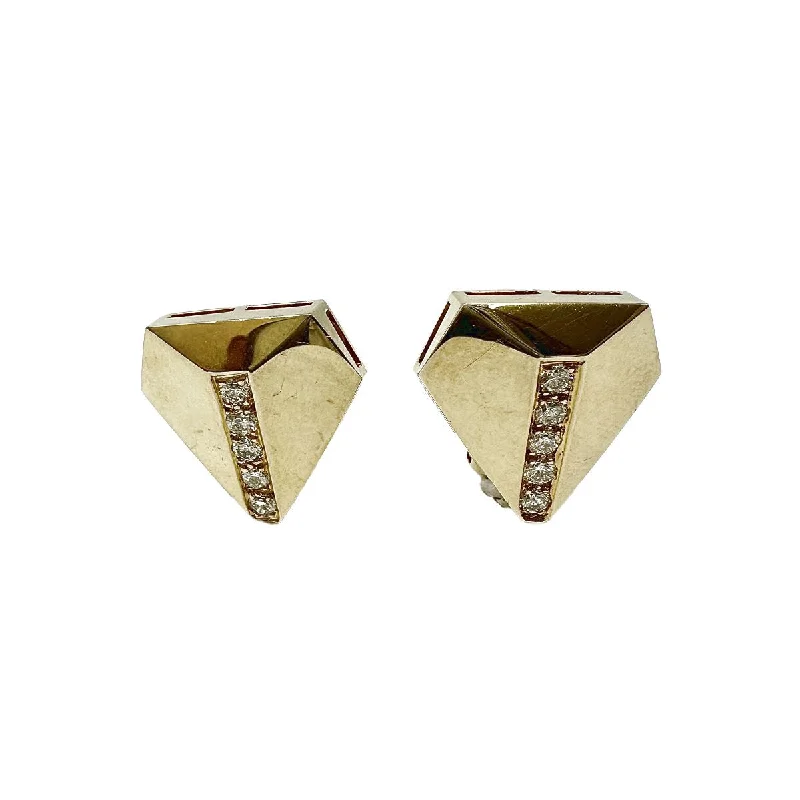 women fashion earrings -14K Gold Earrings with 10 Diamonds