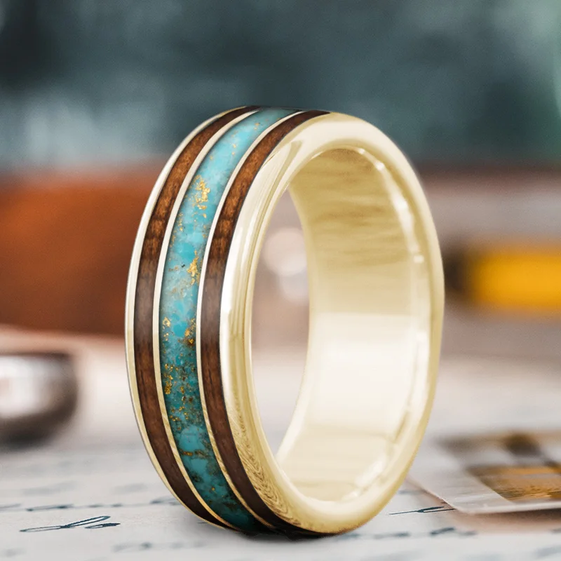 women wedding bands -Custom Design - 3-Inlay Wide Center Ring 5ZwbeSMLJU1aUMpSIUjZdMwR