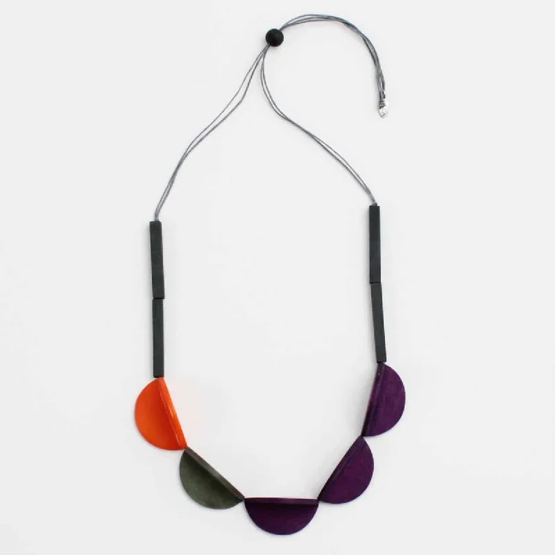 Silver necklaces for women -Purple Wood Cassie Necklace