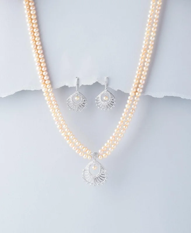 women classic pearl necklaces -Beautiful Real Pearl Necklace Set