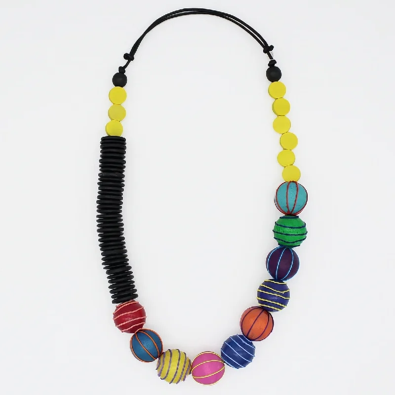 women adjustable necklaces -Multi-Color Anaya Wrapped Bead Necklace