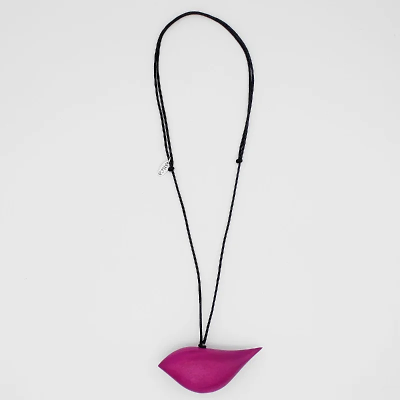 women sleek pendant necklaces -Fuchsia Robin Pendant Necklace