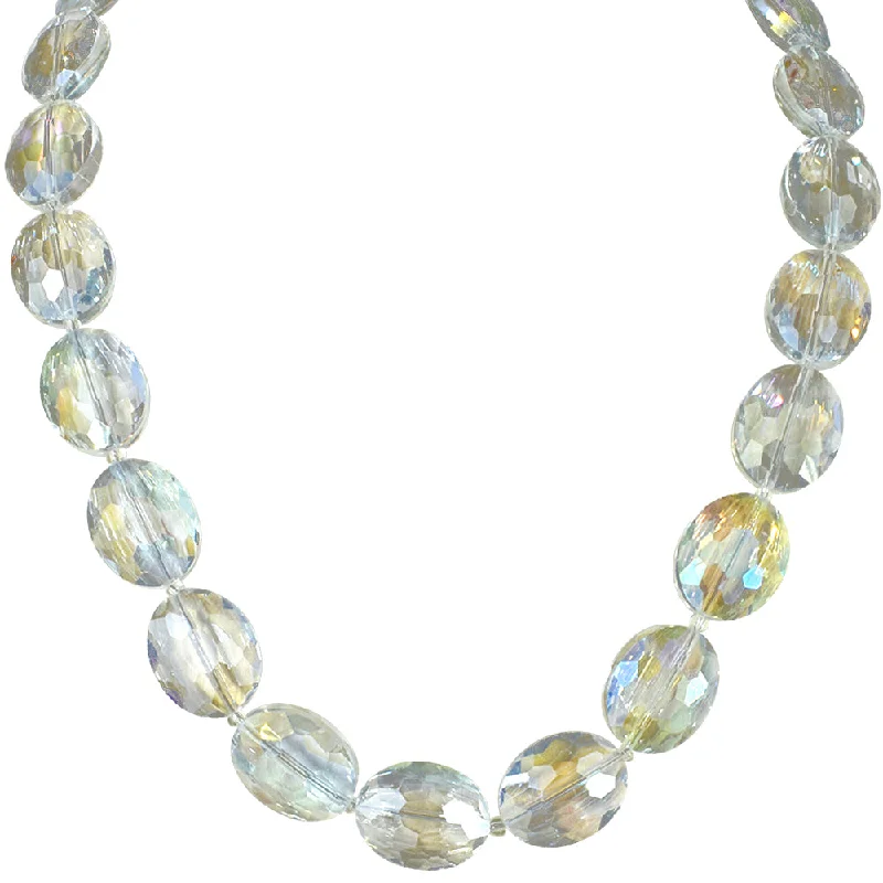 women layered necklaces -Empress Oval Necklace (Goldtone/Crystal AB)