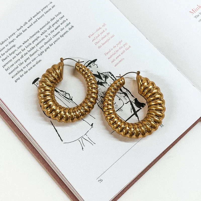 women luxury earrings -Feeling Divine Hoop Earrings in Gold Tone