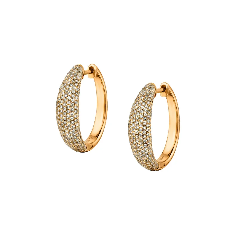 Custom earrings for women -PAVÉ DIAMOND HOOP EARRINGS