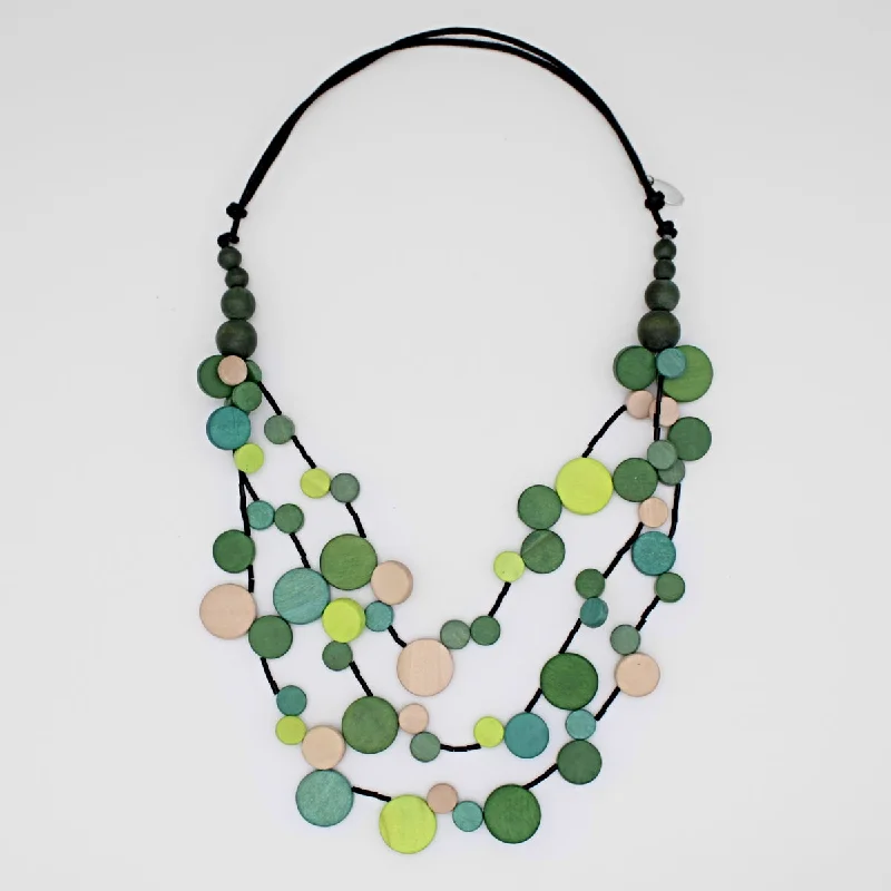 women dainty necklaces -Green Multi Strand Millie Necklace