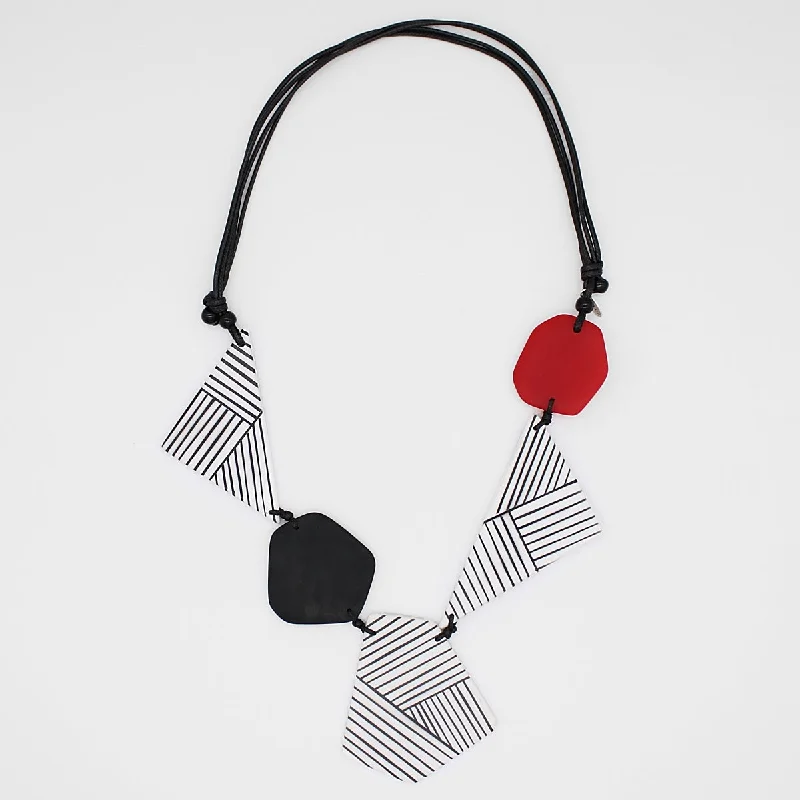 women birthstone pendant necklaces -Black and Red Zenith Necklace