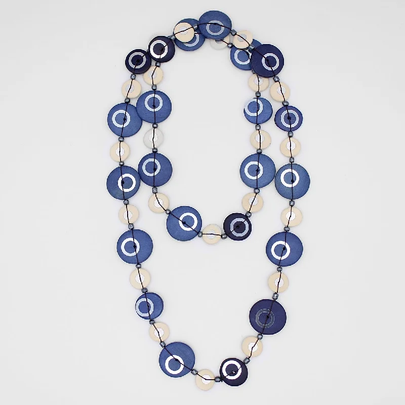 women chunky necklaces -Blue and Cream Josephine Statement Necklace