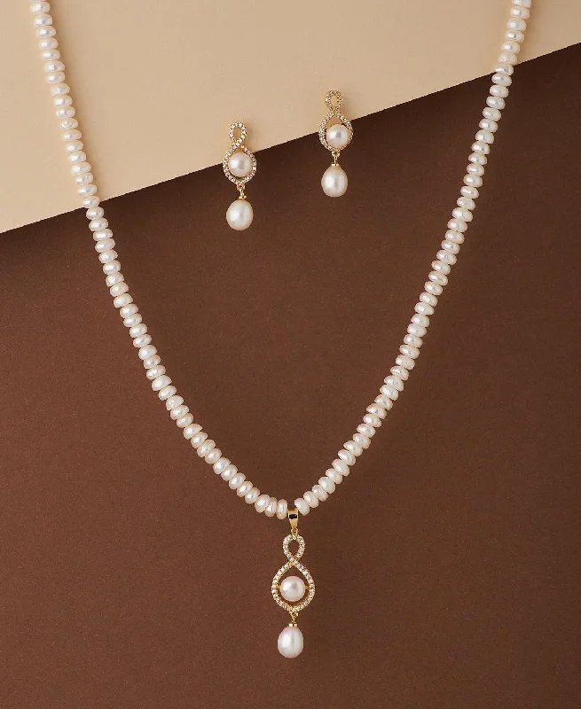 women elegant pearl necklaces -Beautiful Real Pearl Necklace Set