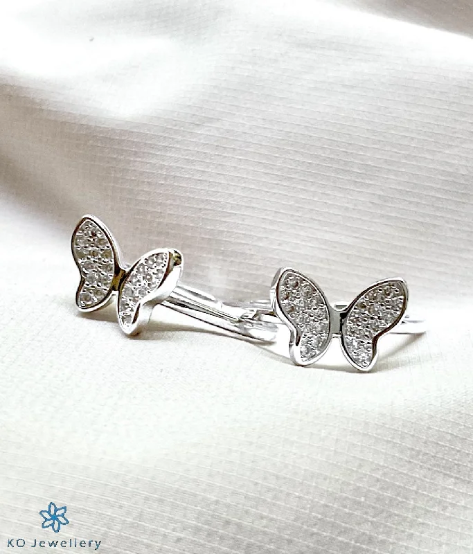 Silver engagement rings for women -The Butterfly Silver Toe-Rings