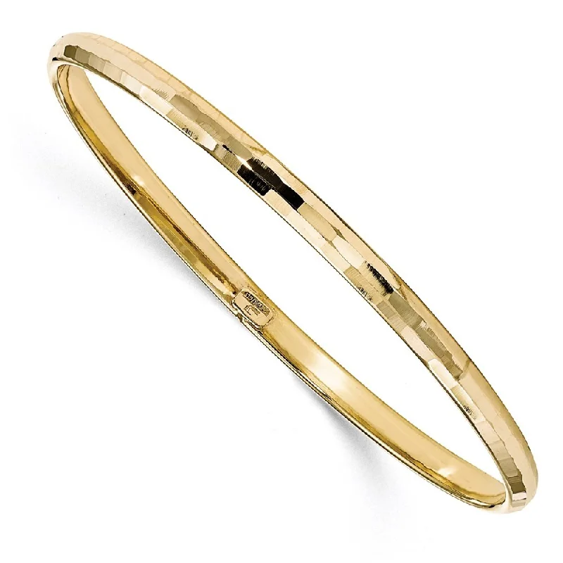 women gemstone bangles and bracelets set -Leslie's 10k Yellow Gold Bangle Bracelet, 7" (W-4.25mm)