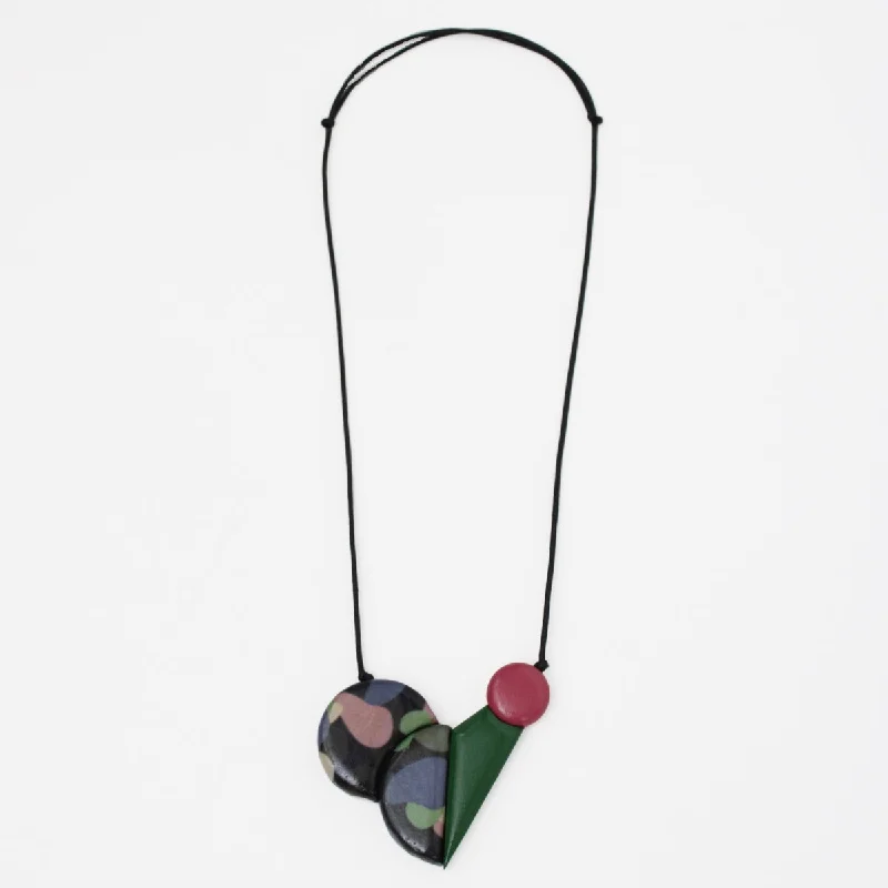 women aquamarine necklaces -Pink and Green Geometric Adina Pendant Necklace