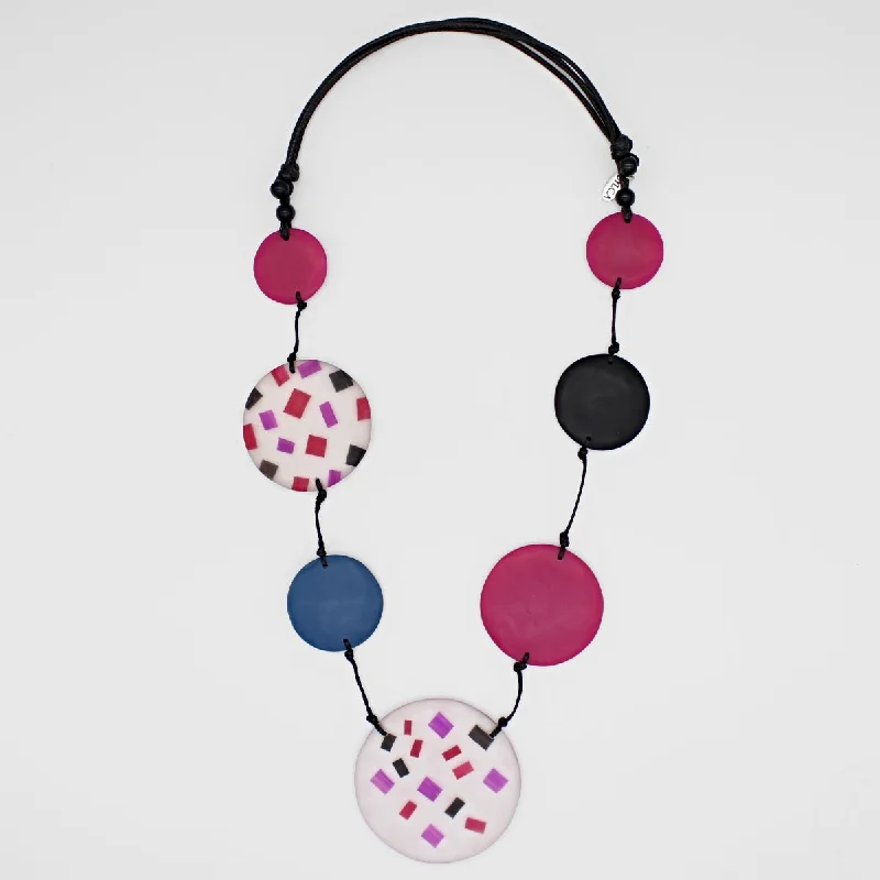 women gemstone and diamond necklaces -Pink and Blue Leighton Necklace