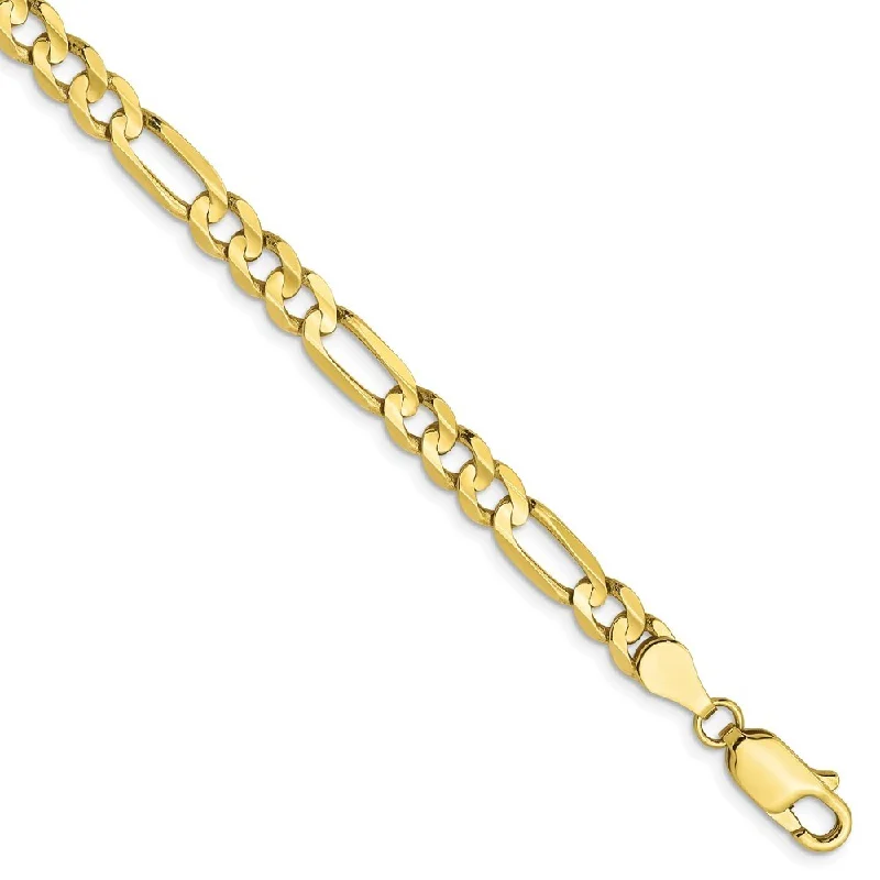 women geometric bangles and bracelets -Leslie's 10k Yellow Gold 4.5mm Concave Figaro Chain Bracelet, 7"