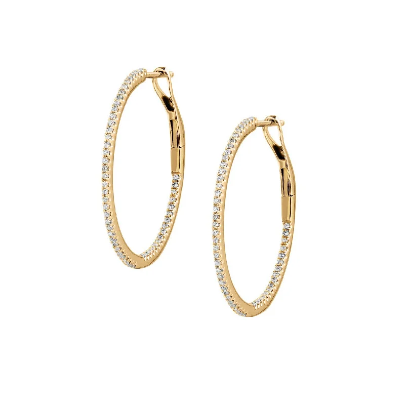 women dangly earrings -DIAMOND HOOP EARRINGS