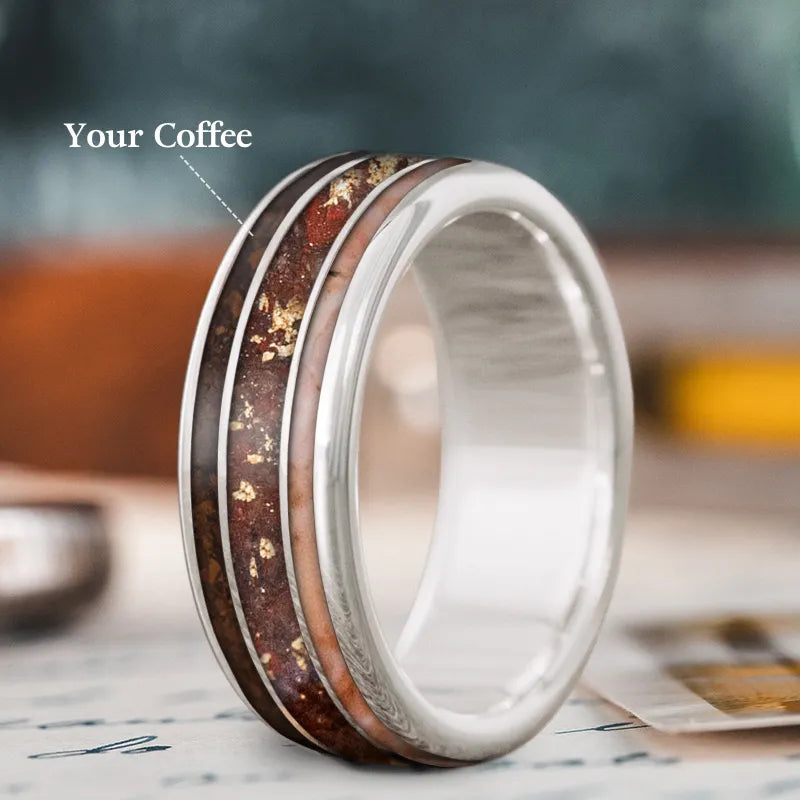 women engraved gold rings -Custom Design - 3-Inlay Wide Center Ring 4xpL9YXS-4CRP1WeY2miVWy6