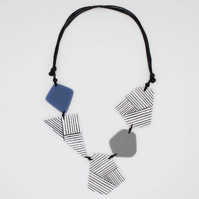 women long necklaces -Black and Grey Zenith Necklace