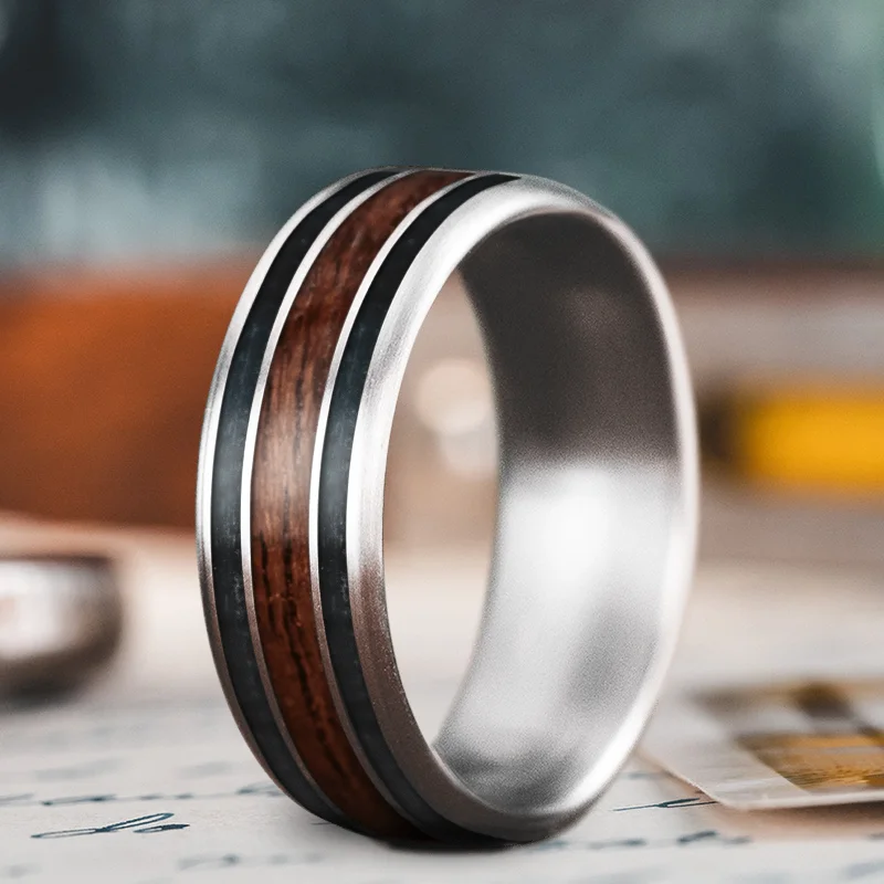 women wedding bands -Custom Design - 3-Inlay Wide Center kv--UuSJDq--FtFfcYF_mYj7