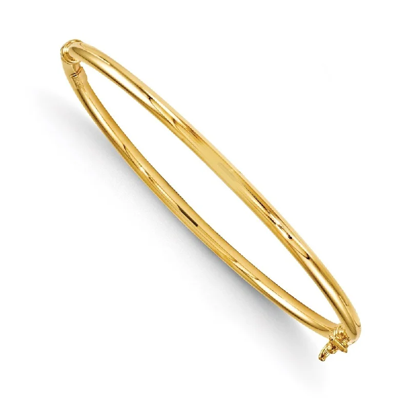 women vintage charm bangles and bracelets -14k Yellow Gold 3mm Hinged Bangle Bracelet, 7.25"