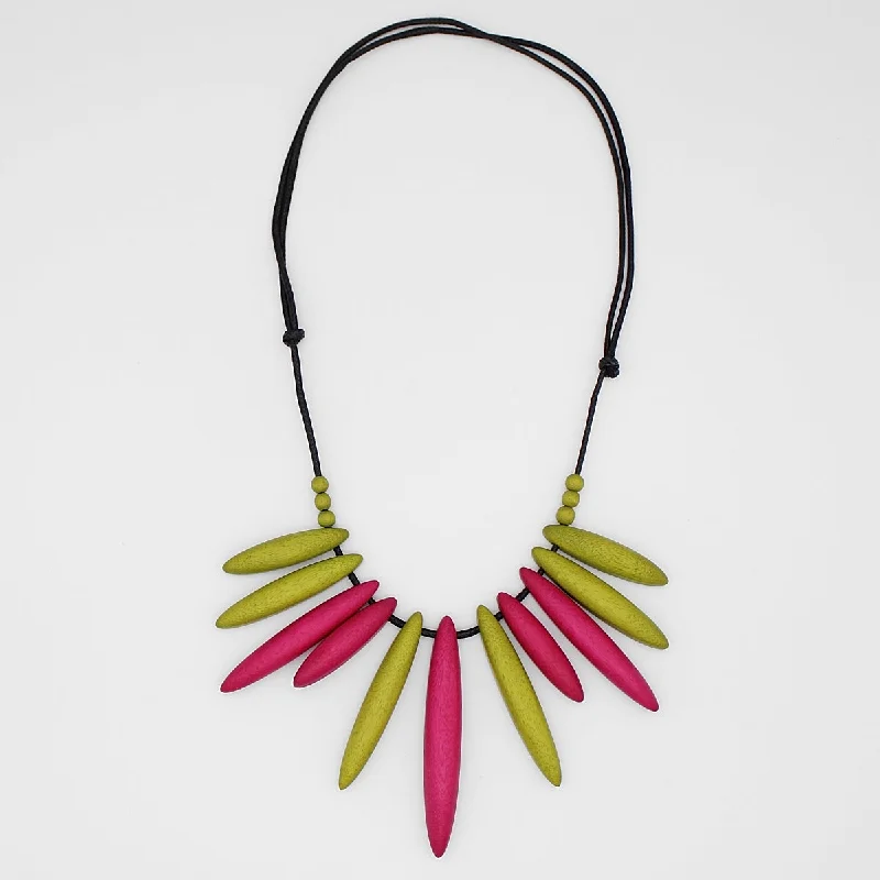 women chunky necklaces -Lime Bird of Paradise Statement Necklace