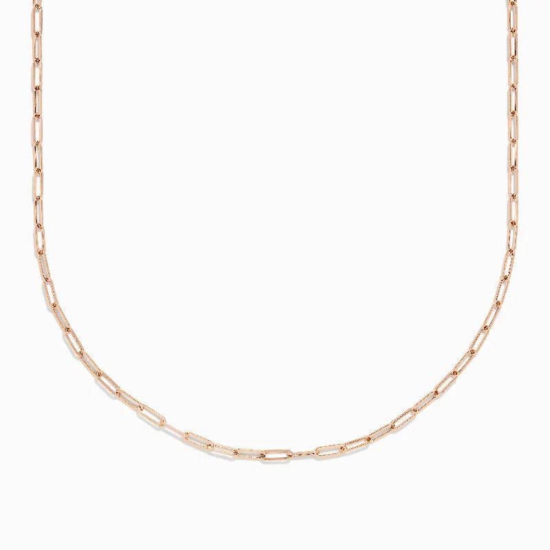 Affordable necklaces for women -14K Rose Gold 18" 2.5mm Paperclip Necklace