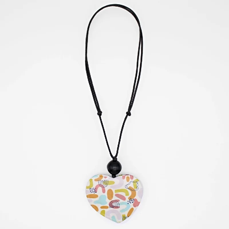 women diamond pendant necklaces -Multi Color Rainbow Heart Pendant Necklace